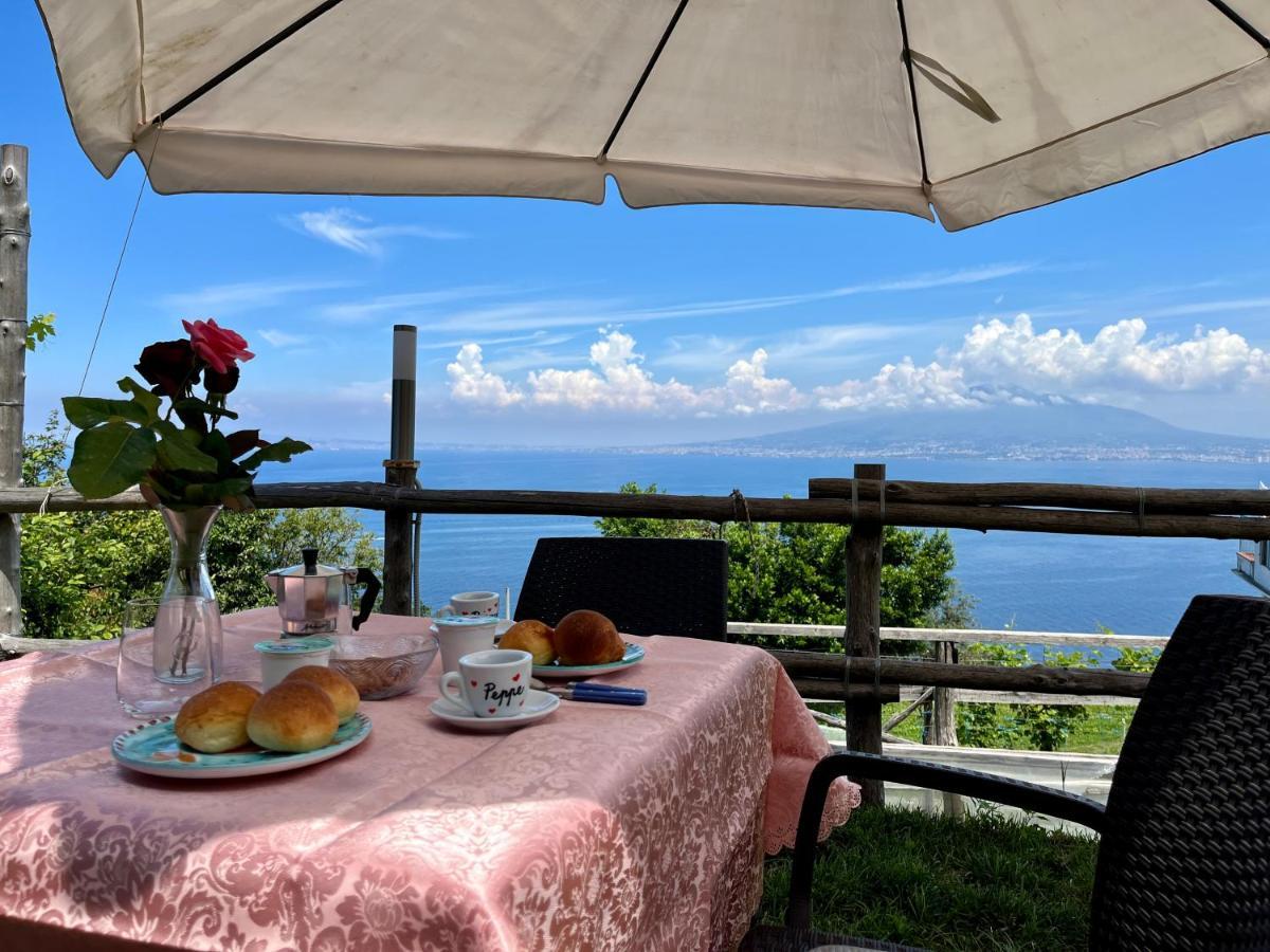 Villa La Badia Montechiaro - Breathtaking View Of Sorrento Coast Vico Equense Exterior foto